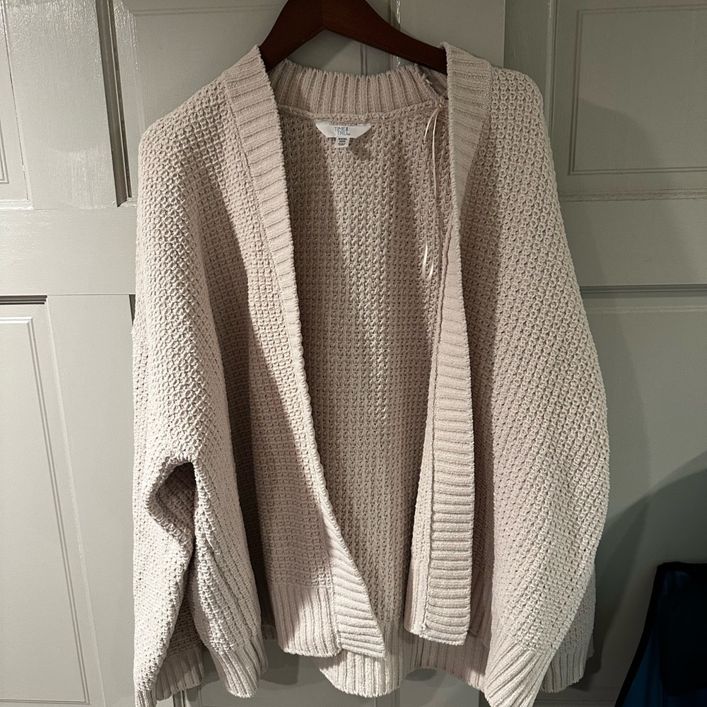 Time and Tru Women's Cream Cardigan Sweater
